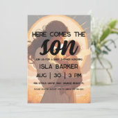 ここ来に息子サンシャイン赤ちゃんシャワーの招待 招待状 (スタンド正面)