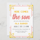 ここ来に息子サンシャイン赤ちゃんシャワーの招待 招待状 (正面)