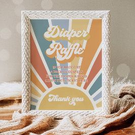 ここ来に息子サン赤ちゃんシャワーおむつラッフル ポスター