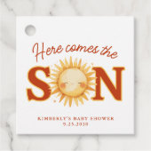 ここ来に息子ボホサンシャインかわいい赤ちゃんシャワー フェイバータグ (正面)