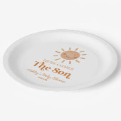 ここ来に息子ボホボヘミアンレトロベビーシャワー ペーパープレート (アングル)