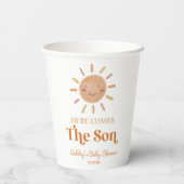 ここ来に息子ボホボヘミアンレトロベビーシャワー 紙コップ (裏面)