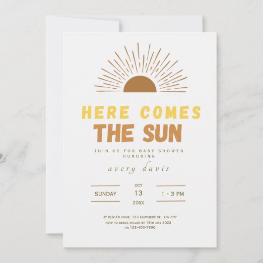 ここ来に息子ボホ赤ちゃんシャワー招待状 招待状 (正面)