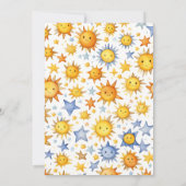 ここ来に息子ボーホレトロ男の子のシャワー 招待状 (裏面)