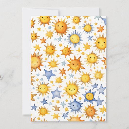 ここ来に息子ボーホレトロ男の子のシャワー 招待状 (裏面)