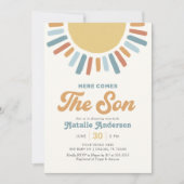 ここ来に息子レトロサンシャインベビーシャワー 招待状 (正面)