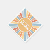 ここ来に息子レトロサンシャインボーイ赤ちゃんシャワー スタンダードカクテルナプキン (角)