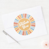 ここ来に息子レトロサンシャインボーイ赤ちゃんシャワー ラウンドシール (封筒)