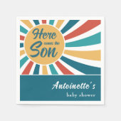 ここ来に息子レトロサンベイビーシャワー スタンダードカクテルナプキン (正面)