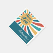 ここ来に息子レトロサンベイビーシャワー スタンダードカクテルナプキン (角)