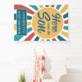 ここ来に息子レトロサンベイビーシャワー 横断幕 (インサイチュ)