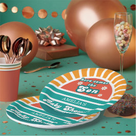 ここ来に息子レトロベビーシャワーパーティー ペーパープレート