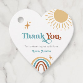 ここ来に息子レトロボホ男の子ベビースシャワー フェイバータグ