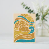 ここ来に息子レトロ男の赤ちゃんベビーシャワー ポストカード (スタンド正面)