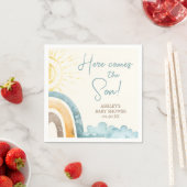 ここ来に息子レトロ赤ちゃんシャワー スタンダードカクテルナプキン (インサイチュ)