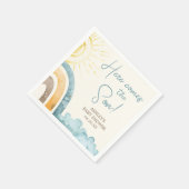 ここ来に息子レトロ赤ちゃんシャワー スタンダードカクテルナプキン (角)