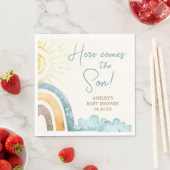 ここ来に息子レトロ赤ちゃんシャワー スタンダードランチョンナプキン (インサイチュ)