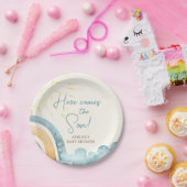 ここ来に息子レトロ赤ちゃんシャワー ペーパープレート (パーティー)