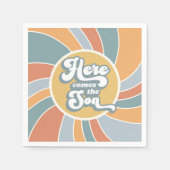 ここ来に息子Groovyレトロサン赤ちゃんシャワー スタンダードカクテルナプキン (正面)