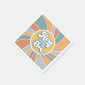 ここ来に息子Groovyレトロサン赤ちゃんシャワー スタンダードカクテルナプキン (角)