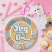 ここ来に息子Groovyレトロサン赤ちゃんシャワー ペーパープレート (パーティー)