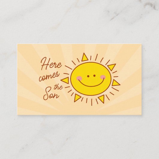 ここ来に男の子の赤ちゃんシャワーおむつラッフル エンクロージャーカード (裏面)