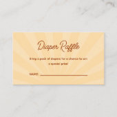 ここ来に男の子の赤ちゃんシャワーおむつラッフル エンクロージャーカード (正面)