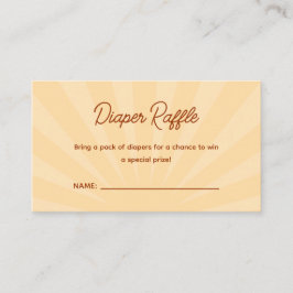 ここ来に男の子の赤ちゃんシャワーおむつラッフル エンクロージャーカード