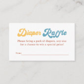 ここ来に男の子の赤ちゃんシャワーおむつラッフル エンクロージャーカード (正面)