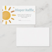 ここ来に男の子の赤ちゃんシャワーおむつラッフル エンクロージャーカード (正面/裏面)