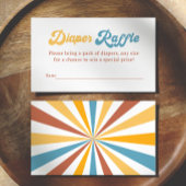 ここ来に男の子の赤ちゃんシャワーおむつラッフル エンクロージャーカード