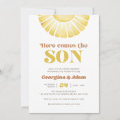 ここ来にSon Sunshine Boho Baby Shower 招待状 (正面)