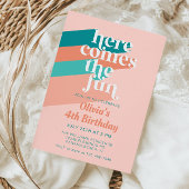 ここ来のおもしろいレトロボホバースデーパーティー 招待状