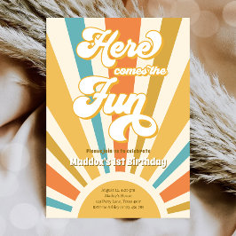 ここ来のおもしろいレトロボホヒッパイボーイ誕生日 招待状