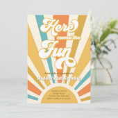 ここ来のおもしろいレトロボホヒッパイボーイ誕生日 招待状 (スタンド正面)