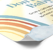 ここ来の息子のレトロの赤ん坊シャワーベビー言わない ポスター (角)