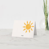 ここ来の息子レトロサンミニマルベビーシャワー サンキューカード (裏面)