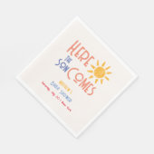 ここ来の息子レトロサンミニマルベビーシャワー スタンダードランチョンナプキン (角)