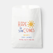 ここ来の息子レトロサンミニマルベビーシャワー フェイバーバッグ (正面)