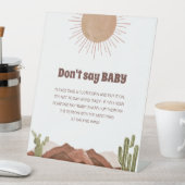 ここ来の日の赤ん坊シャワーのゲームベビーと言わない 台座サイン (インサイチュ)