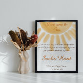 ここ来サンシャインベビーシャワー靴下狩りおもしろいゲーム ポスター