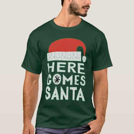 ここ来サンタクリスマスホリデーフェスティバルTシャツ Tシャツ (正面)