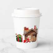 ここ来サンタ紙カップ 紙コップ (裏面)