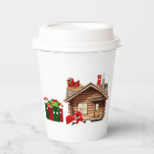 ここ来サンタ紙カップ 紙コップ (正面)