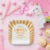 ここ来サンボホレトロサンシャインベビーシャワー ペーパープレート (パーティー)