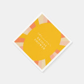 ここ来ザサンレトロブライダルシャワー スタンダードカクテルナプキン (角)