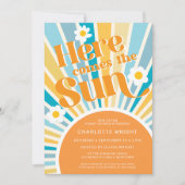 ここ来ザサンレトロベビーシャワー 招待状 (正面)