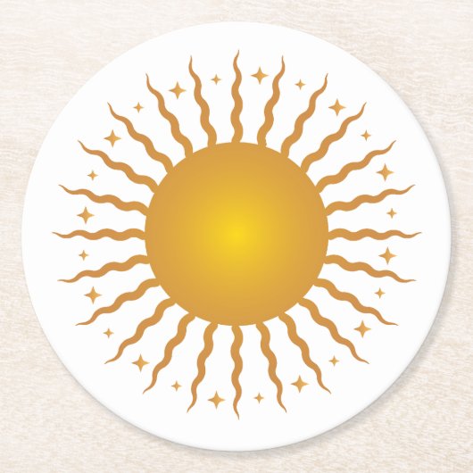 ここ来ザサン紙コースター ラウンドペーパーコースター (正面)