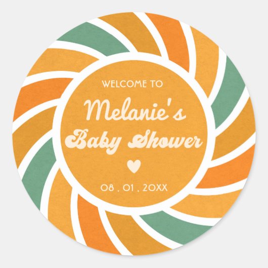 ここ来ザソンサンシャイングルーヴィキュートレトロ ラウンドシール (正面)