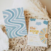 ここ来ザソンズツインボーイ赤ちゃんシャワー招待状 招待状